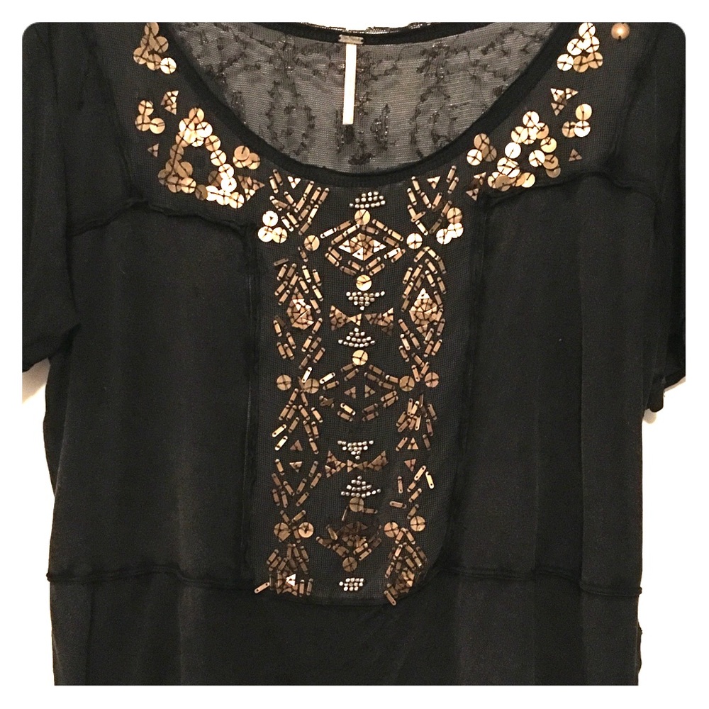 Free People Beaded Shirt